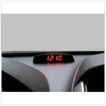 Digital Thermometer + voltmeter + clock with red leds, lighter / cigarette socket connection, for auto